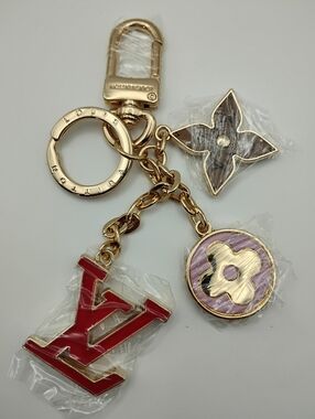 Louis Vuitton Gold & Red Keychain Brand New